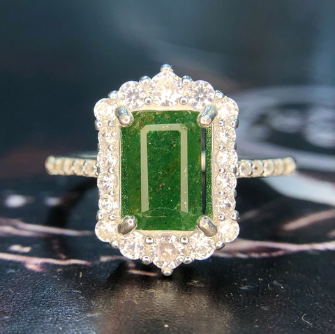 12.35 CT Naturl Emerald ’ Ring 925 Sterling Silve With Amazing Design