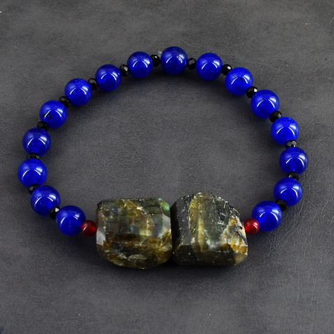 Genuine 146.00 Cts Multi-stone Beads Bracelet 42-H247