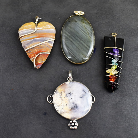 Genuine 50.00 Gms Multistone Tibet Silver Pendant Lot 47-H247