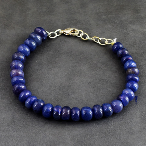 Genuine 132.00 Cts Lapis Lazuli Beads Bracelet 50-H247