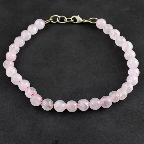 Genuine 66.00 Cts Rose Quartz Beads Necklace 51-H247