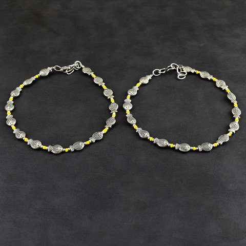Genuine 20.00 Gms Tibet Silver Beads Bracelet Set 52-H247
