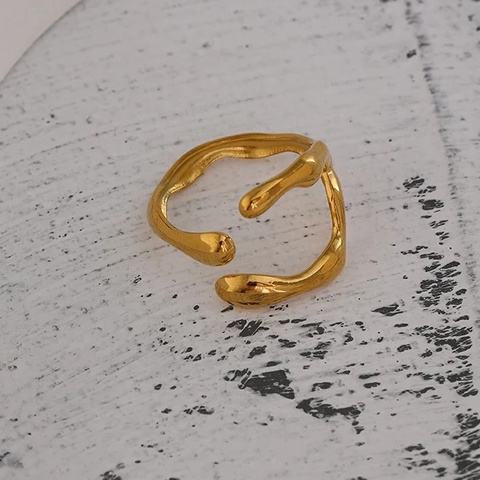 Molten Flow Open Band Ring