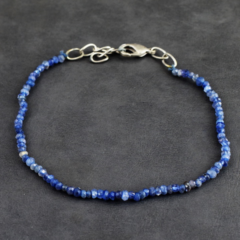 Genuine 21.00 Cts Iolite Faceted Beads Bracelet 21-H248