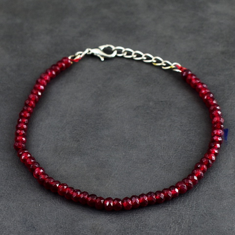 Genuine 26.00 Cts Onyx Faceted Beads Bracelet 22-H248