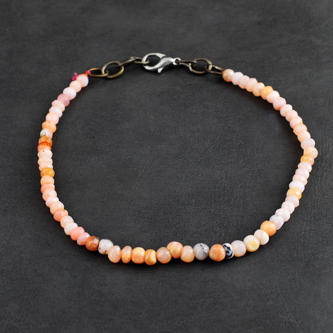 Genuine 23.00 Cts Pink Australian Opal Beads Bracelet 23-H248