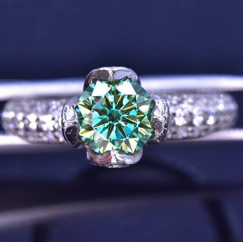 Sparkling Whita Moissanite Square Shape stone 19.85 CT 925 Silver Ring