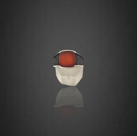 Wow Very Beautiful China Agate ring in 925 silver