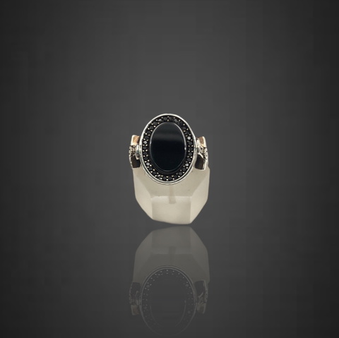Wow Very Beautiful Onyx ring in 925 silver