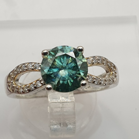 15.00 CTS Natural BEST GREEN MOISSANITE 925 Silver Ladies Ring EX47