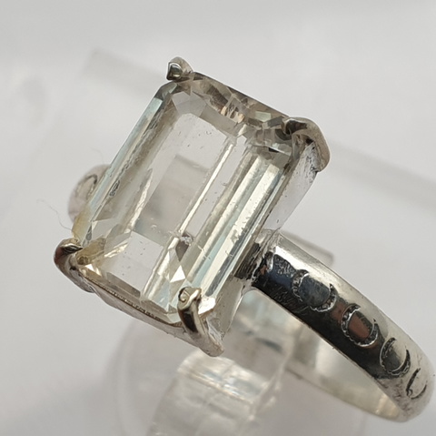 14.00 CTS Natural Blue Aquamarine 925 Silver Ladies Ring EX49