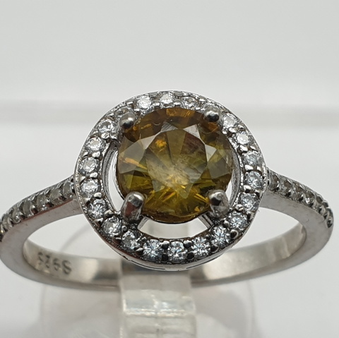 14.65 CTS Natural AOWSOME FIRE SPHENE 925 SILVER LADIES RING EX50