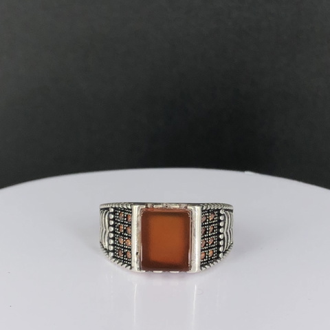 Wow Very Beautiful China Agate ring in 925 silver