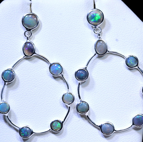 16.55 cts Silver Opal Earrings OF-4539 australiaoutbackopal