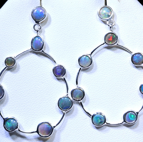 16.40 cts Silver Opal Earrings OF-4538 australiaoutbackopal