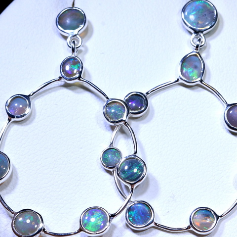 17.55 cts Silver Opal Earrings OF-4537 australiaoutbackopal