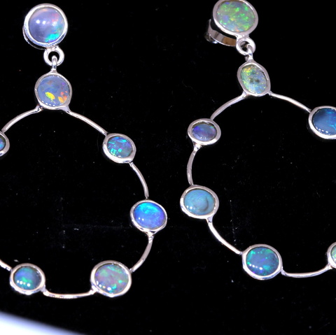 17.30 cts Silver Opal Earrings OF-4536 australiaoutbackopal