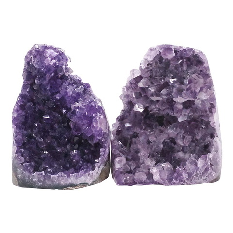 2.06kg Amethyst Polished Crystal Geode Specimen Set 2 Pieces DV304