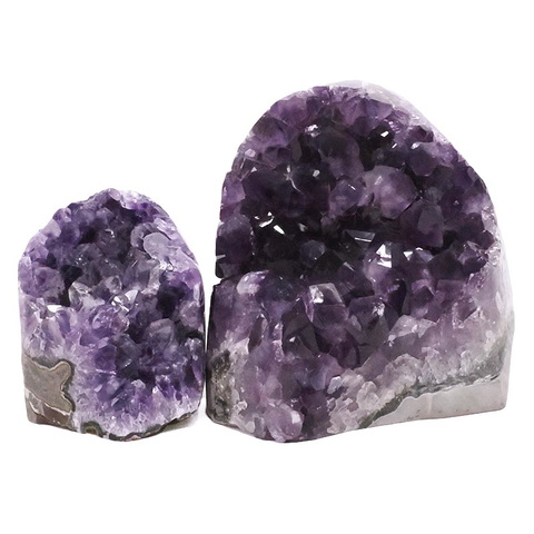 2.35kg Amethyst Polished Crystal Geode Specimen Set 2 Pieces DV305