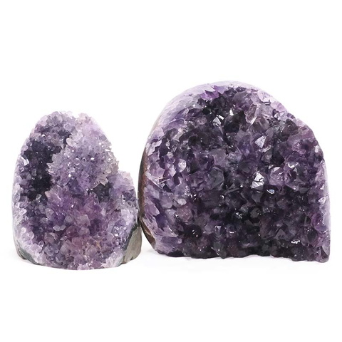 2.19kg Amethyst Polished Crystal Geode Specimen Set 2 Pieces DV306