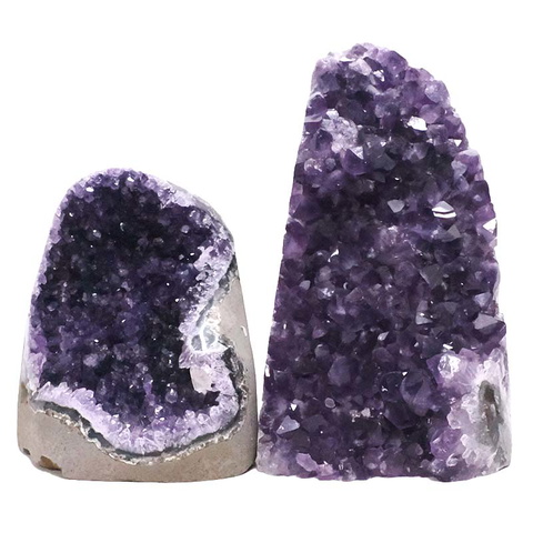 2.18kg Amethyst Polished Crystal Geode Specimen Set 2 Pieces DV307