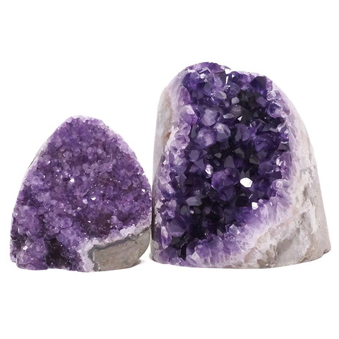 1.99kg Amethyst Polished Crystal Geode Specimen Set 2 Pieces DV308