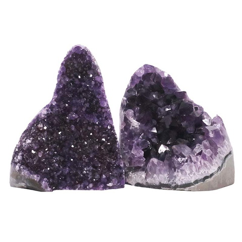 1.76kg Amethyst Polished Crystal Geode Specimen Set 2 Pieces DV311