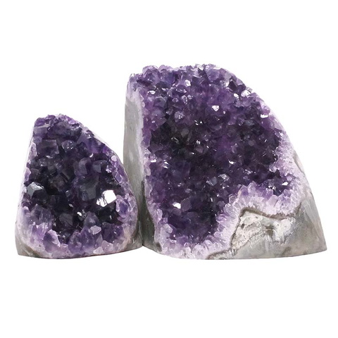 2.08kg Amethyst Polished Crystal Geode Specimen Set 2 Pieces DV312