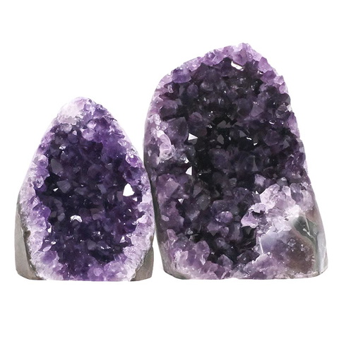 1.98kg Amethyst Polished Crystal Geode Specimen Set 2 Pieces DV313