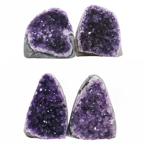 1.93kg Amethyst Polished Crystal Geode Specimen Set 4 Pieces DV314