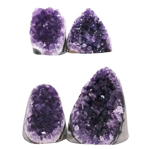 1.79kg Amethyst Polished Crystal Geode Specimen Set 4 Pieces DV315