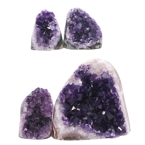 1.97kg Amethyst Polished Crystal Geode Specimen Set 4 Pieces DV316