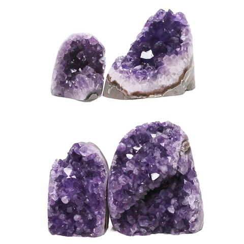 1.90kg Amethyst Polished Crystal Geode Specimen Set 4 Pieces DV317