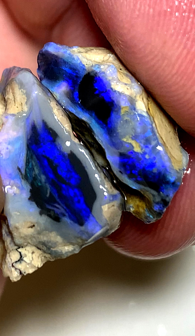 Bright Black Rough Opals of Lightning Ridge to Cut Must see the video