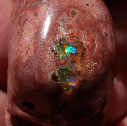 105.12 Carats Mexican Matrix Fire Opal Skull Gem Carving